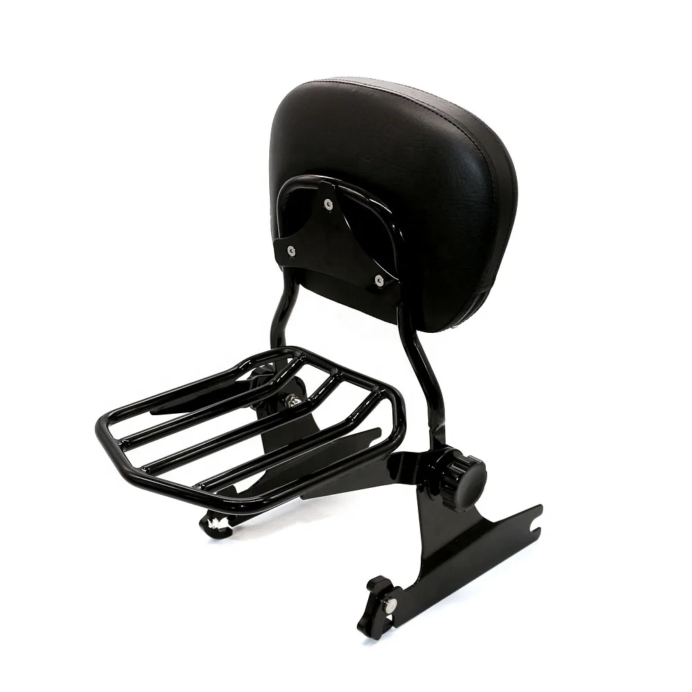 

Black Steel Rear Sissy Bar Backrest Luggage Rack for Harley Softail 2000- 2018 for Harley 2000-2008 Softail(except FXSTD)