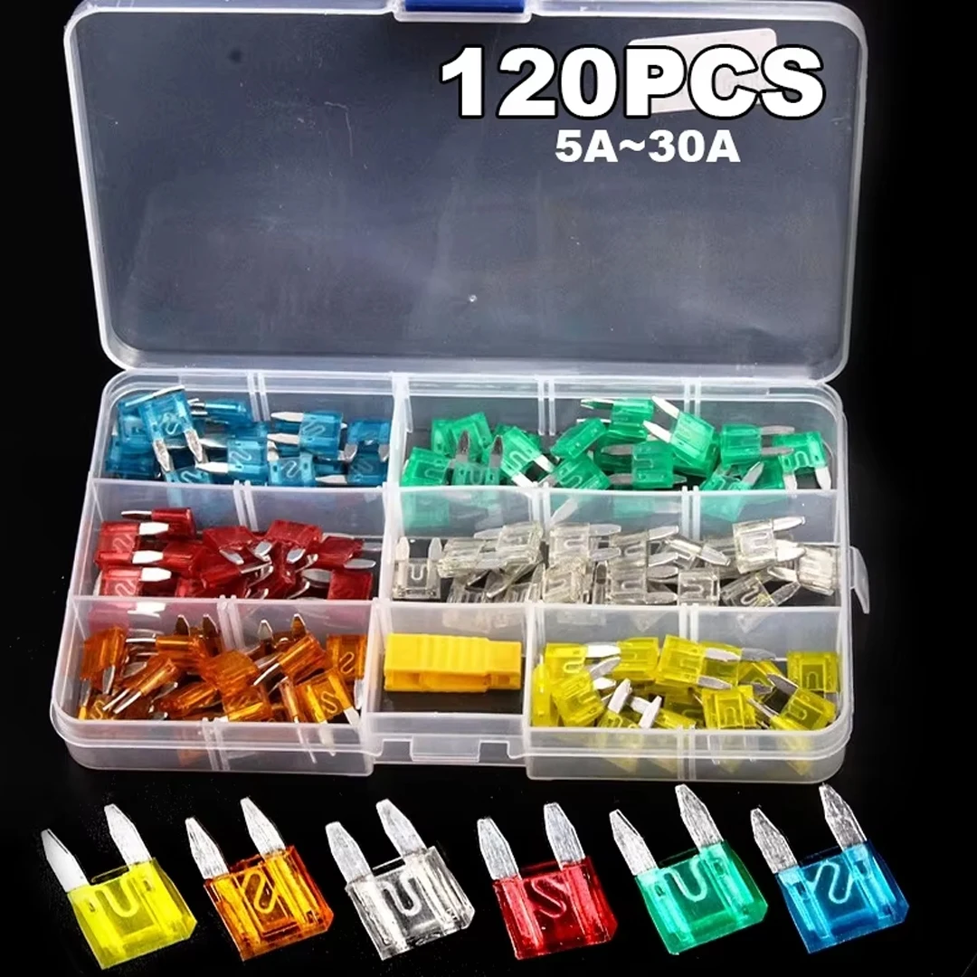 Fuse boxes Car Fuse Assortment Set Profile Middle Size Blade Type Fuse Auto Car Truck 2-35A Fuse with Box Clip 60/306Pcs