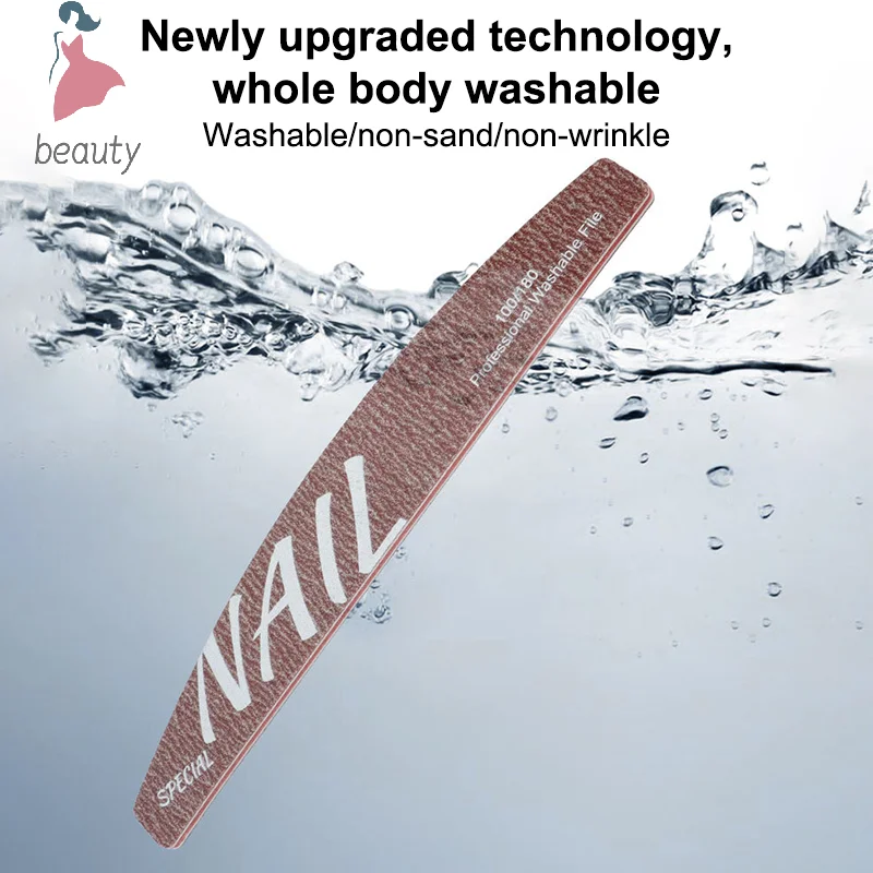 Buffing Schuren Halfmoon Vormen Pro Manicure Nagelvijlen Dubbelzijdig Nagelverzorging Gereedschap Nagels Wasbaar 100/150/180/240 Grit