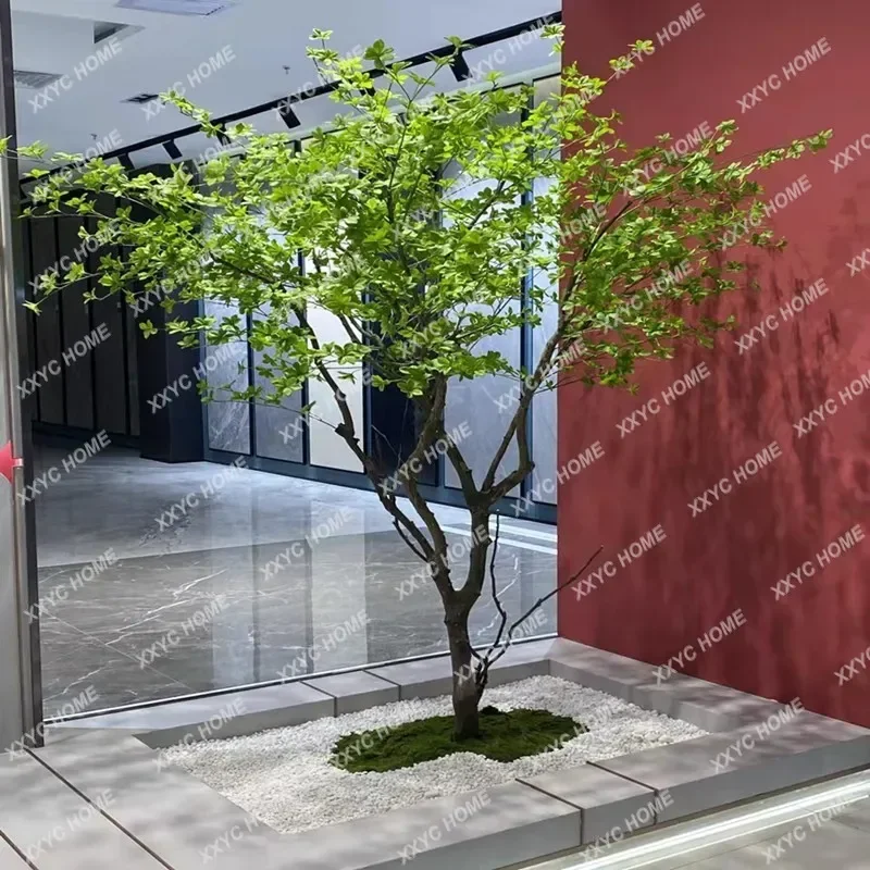 Simulation Japanese Bell Tree Green Plant Landscape Large Window Drunk Wood Nordic Style Green Fake Trees
