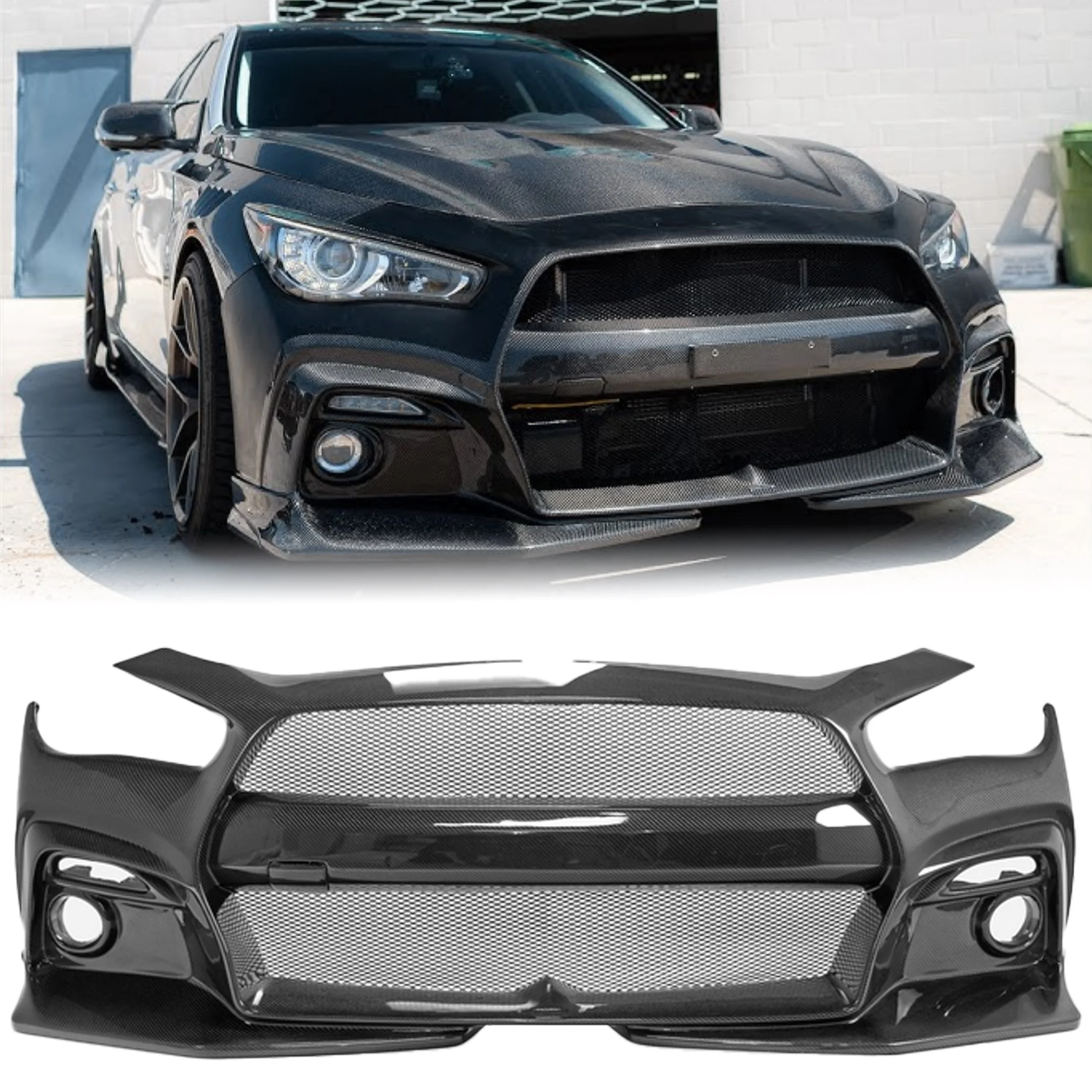 

NEW ARRIVE FRONT BUMPER FIT for INFINITI Q50 V37 EPA V1 TYPE