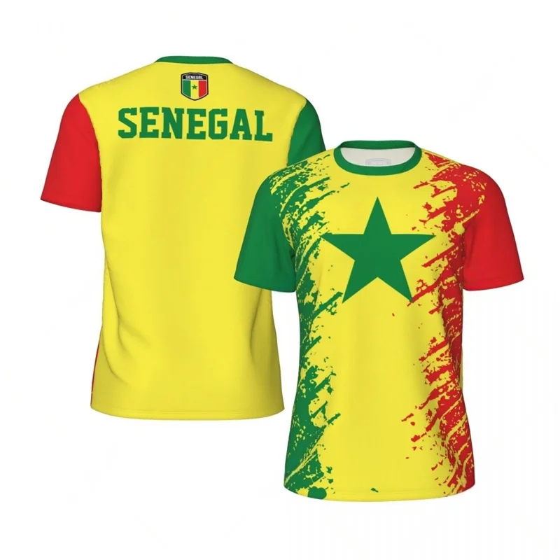 Summer 3d Printed Senegal T-shirt Men Outdoor Sports Running T Shirt Streetwear Loose Short Sleeve Tee Shirts Football Jerseys