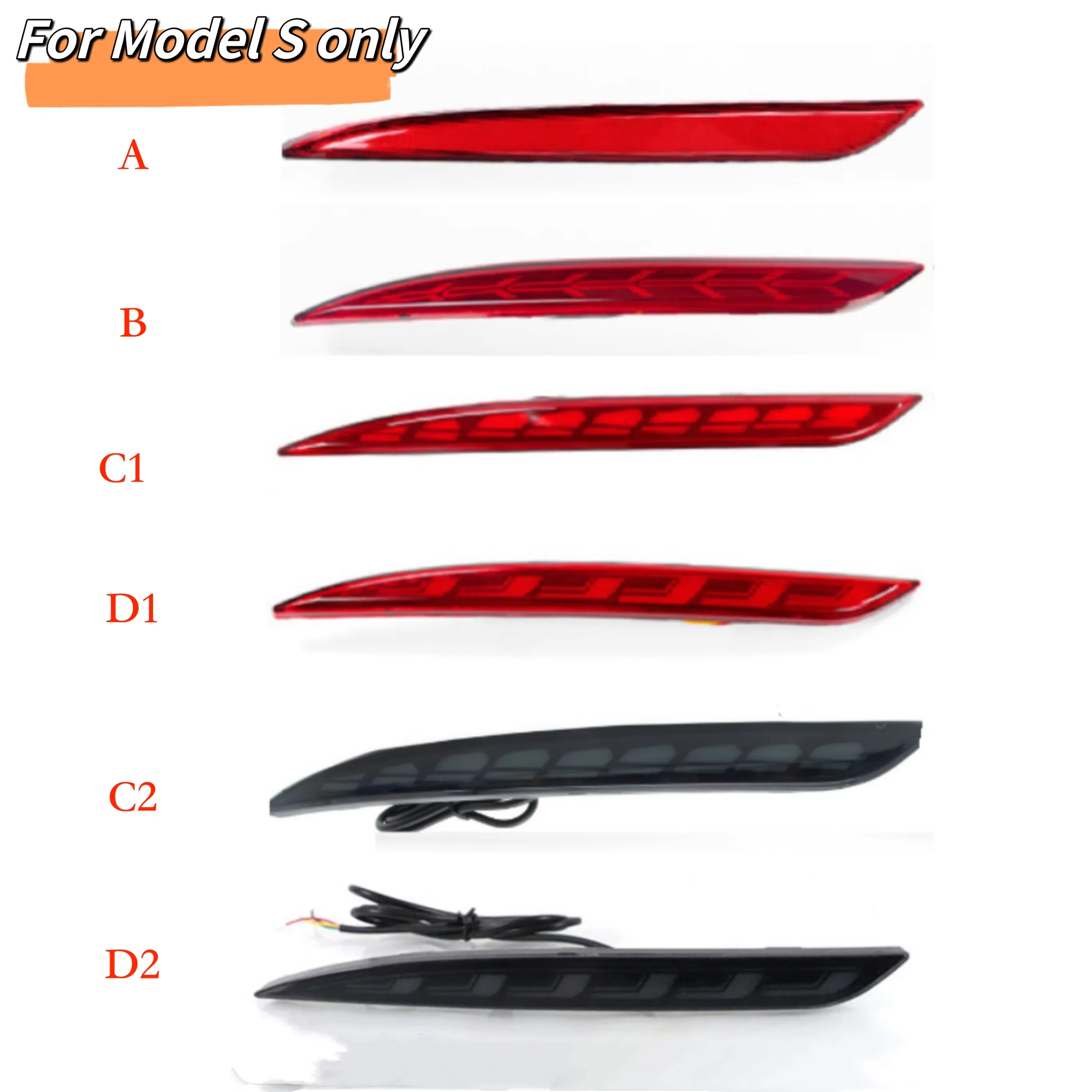 

Rear Reflector Lights Fit for Tesla Model 3/ Y Rear Bumper Lights LED Rear Reflector with Dragon Scales Design