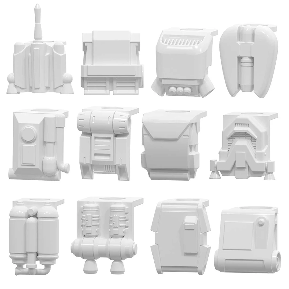 10Pcs/lot White Backpack Space Wars Movie Accessories Compatible Action Figure DIY Parts Building Blocks Brick Toys For Children