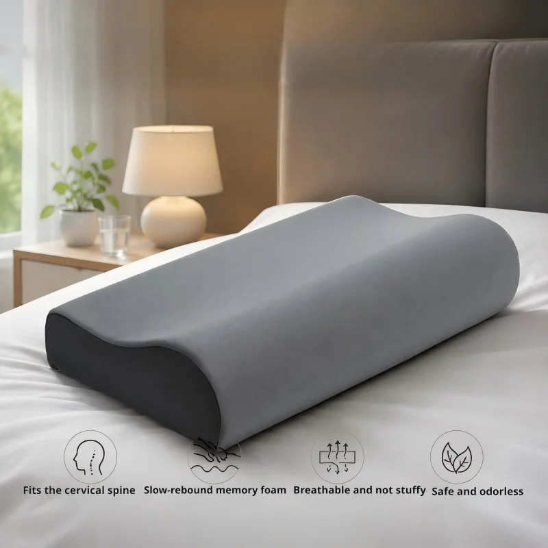 Slow Rebound Memory Foam Neck Support Pillow, Ergonomic Wave Pillow, Adult Sleep‑Aiding Cervical Pillow, Special Pillow for Hous