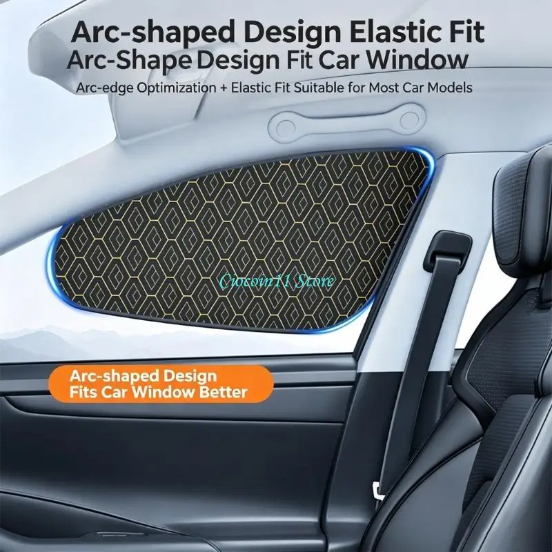 Y1UB Blackouts Car Window Cover Static Cling No Magnets Needed For Quick Setup 1 Pair