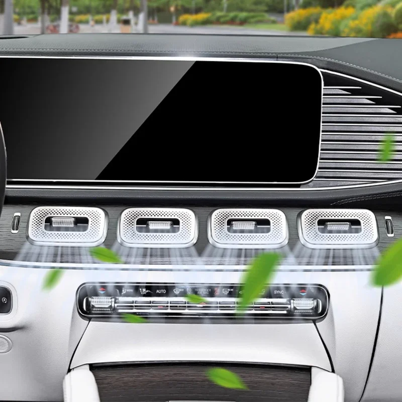 For Mercedes Benz GLE GLS Class AMG W167 V167 Coupe C167 X167 2020-26 Stainless Steel Car Central Control Air Outlet Trim Cover view 2