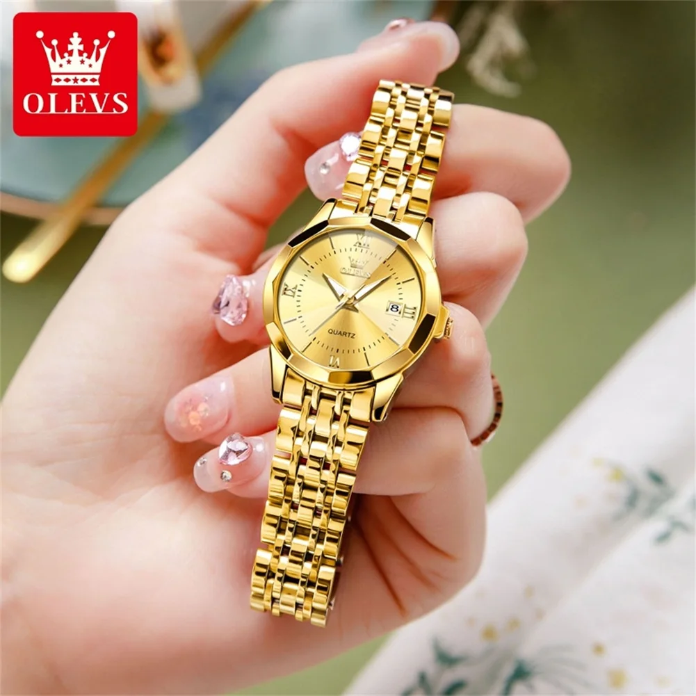 OLEVS 9989 Elegant Women Watch Casual Fashion Calendar Waterproof HD Luminous Watch Exquisite Luxury Brand Quartz Watch Girl
