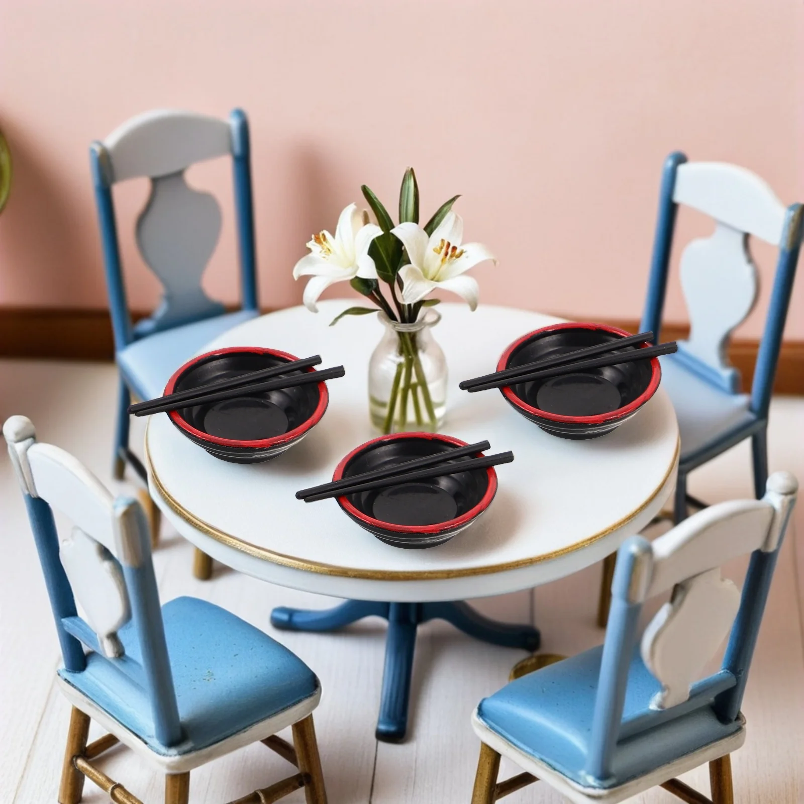 20Sets Mini Japanse Ramen Kommen met Eetstokjes Poppenhuis Keuken Accessoires Fantasiespel Voedsel Set Educatief Kinderen Speeltoestel