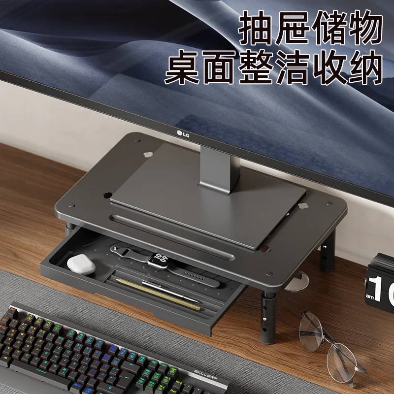 Desktop Monitor Riser Stand Computer Screen Height Booster Storage Space Home Office Study Desk