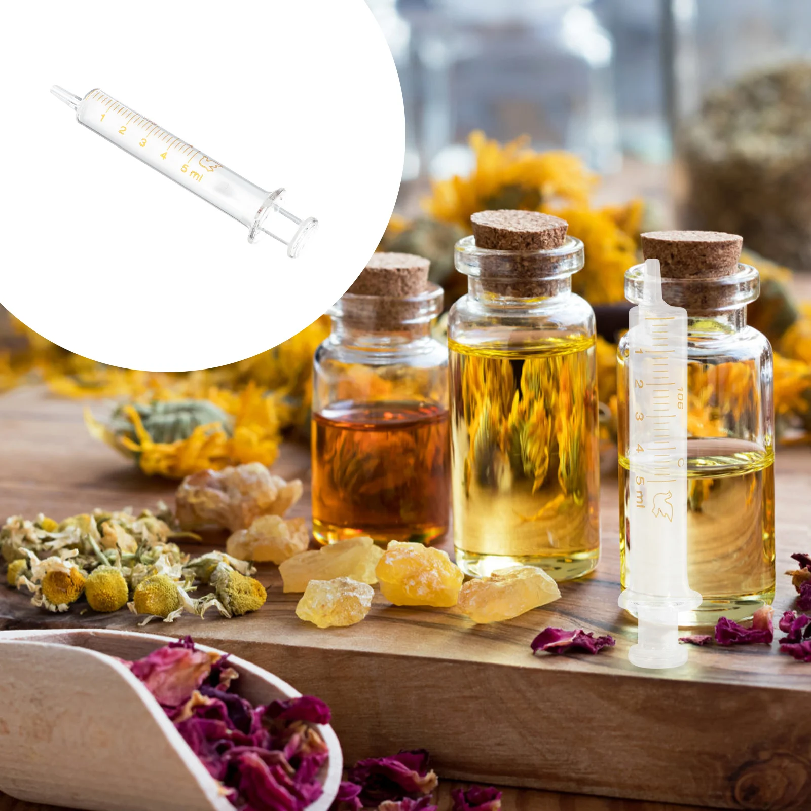 

4Pcs Glass Sub Packaging Syringe 5ml Essential Oil Perfume Dispensing Tool DIY Syringe Accurate Measurement Lightweight Durable