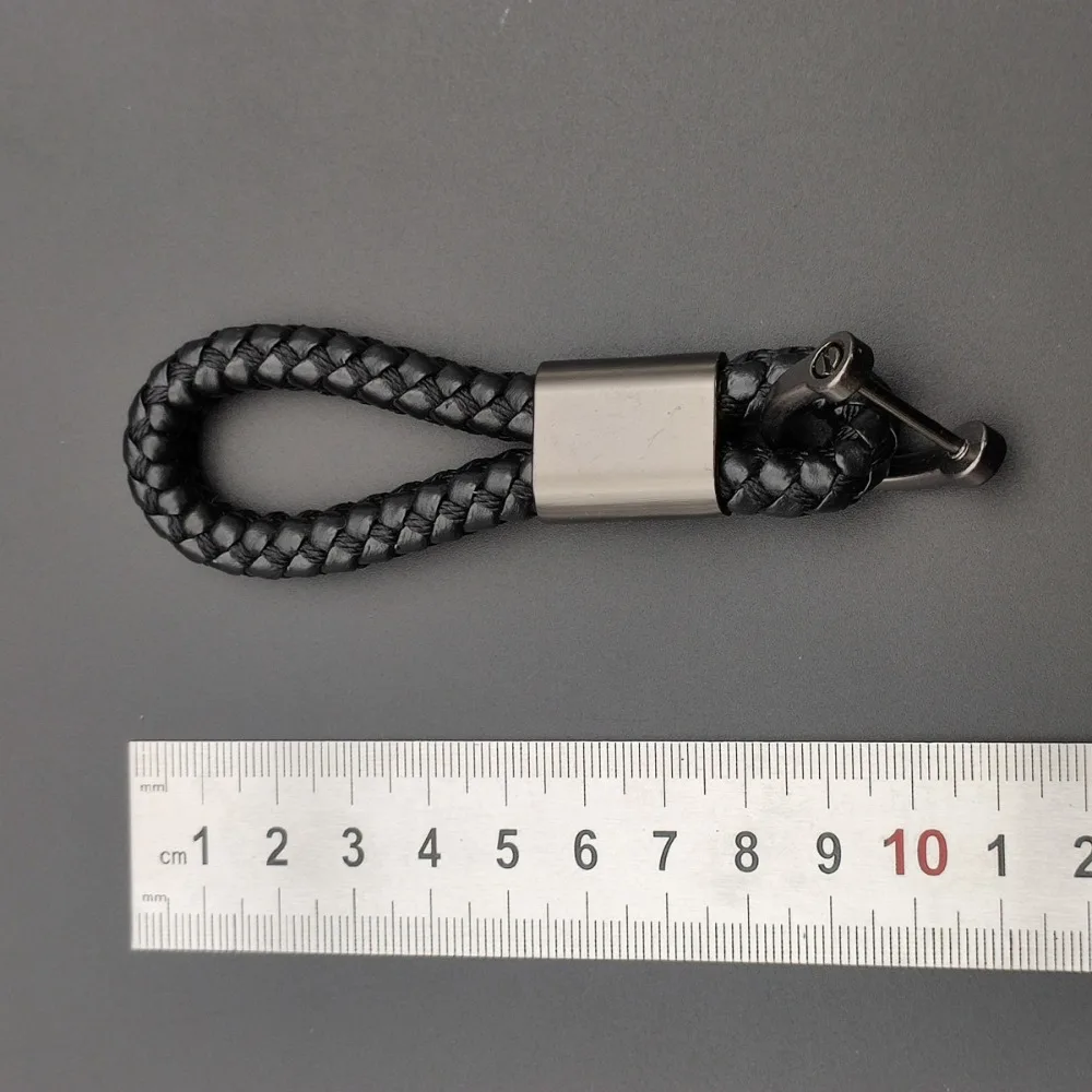 Hand-Woven Leather Keyring Waist Car Bag Keychain Charm Metal Men Women Rope Key Chain Ring Holder High Quality Pendant Gifts