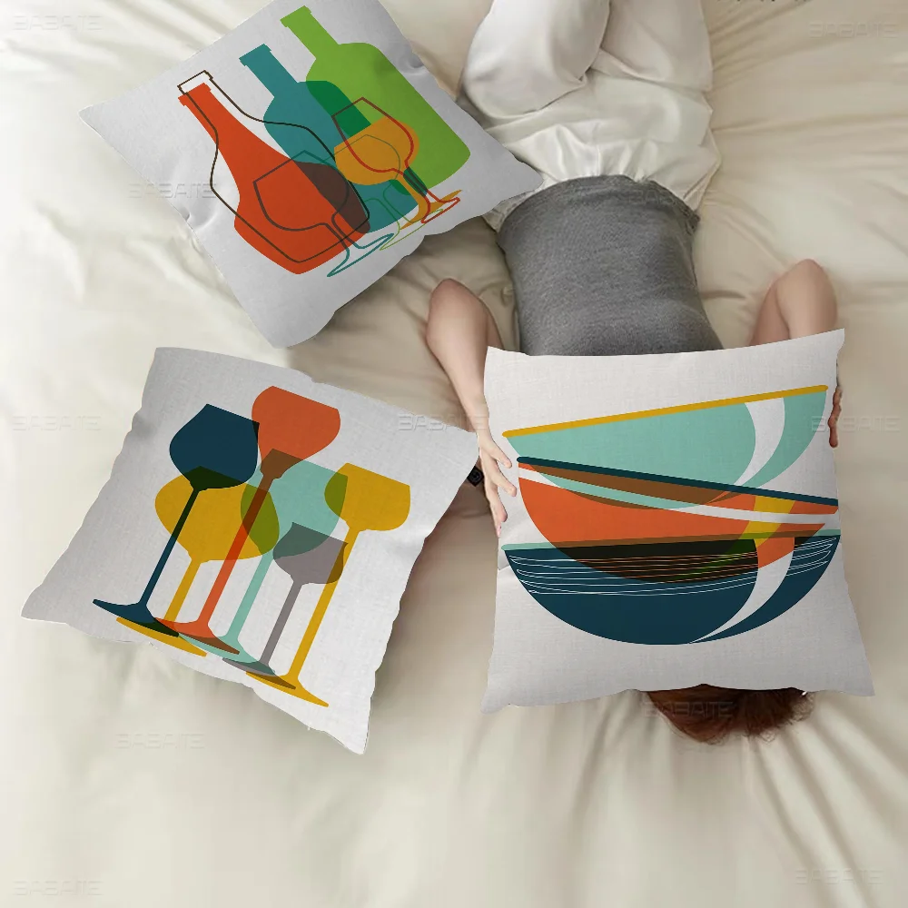 

Abstract gray tableware painting rice bowl Cushion Cover Car Throw Pillow Case For Sofa Car Christmas Gift 40x40cm 45x45cm