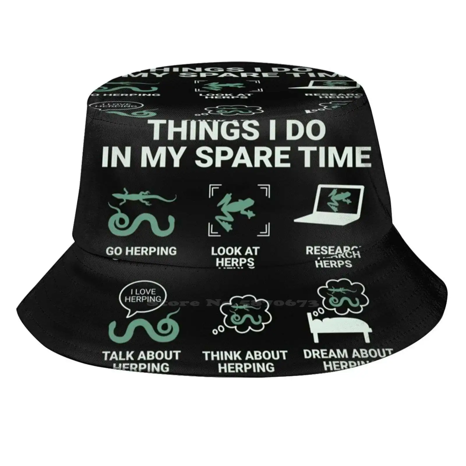 Funny Herping And Herpetology Things I Do In My Spare Time Gift Unisex Fisherman Hats Cap Herpetology Outdoors Hobby Funny