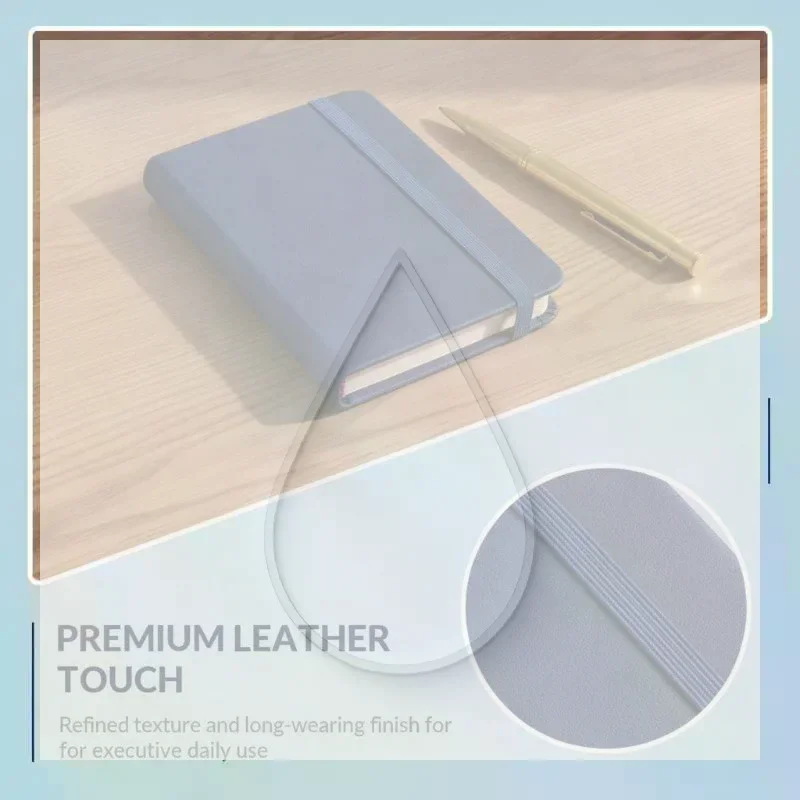 100 Sheets PU Leather Pocket Mini Notebook with Elastic Band for Student Exam Memo Writing