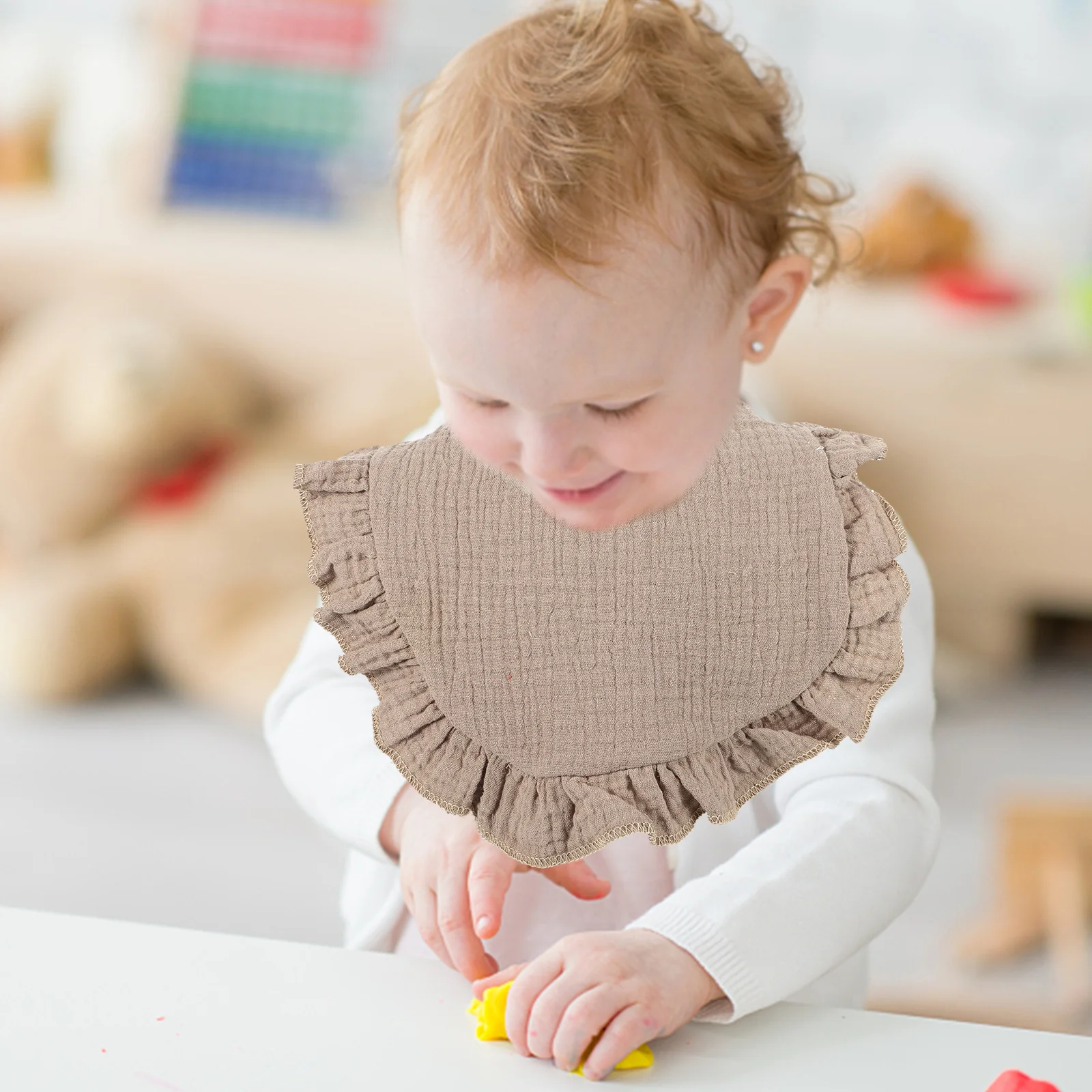 

4 pcs Waterproof Anti-Drool Baby Bibs Cotton Feeding Bib For Newborn Toddler Drooling Protection Lightweight Washable For Girls