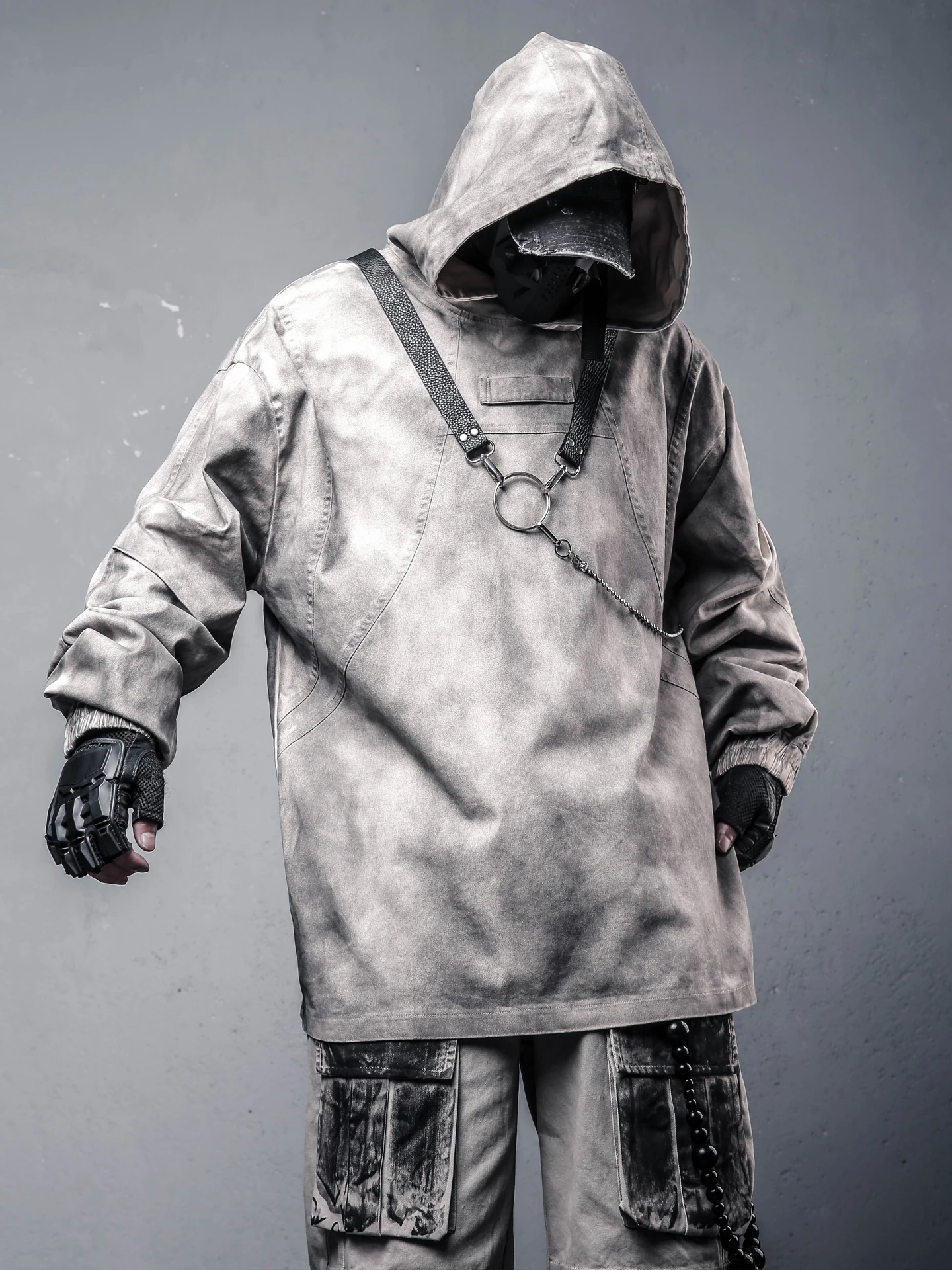 

Винтажная куртка с капюшоном Wasteland Wind Wash, женская свободная толстовка с длинными рукавами и вышивкой, мужская