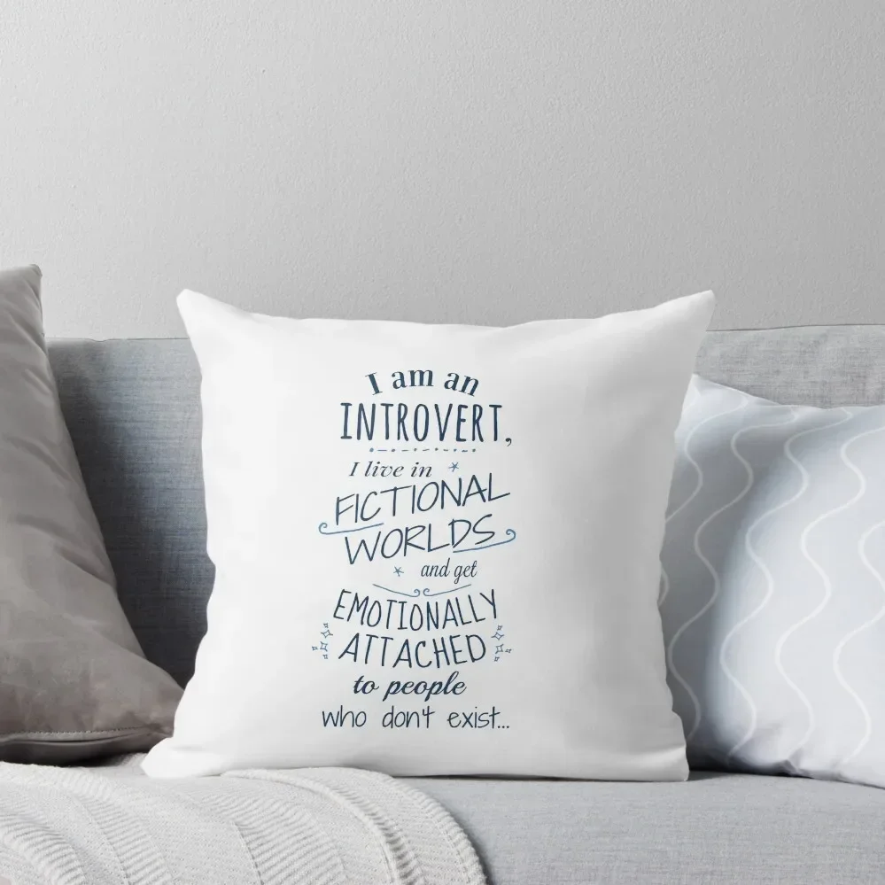 introvert, fictional worlds, fictional characters Throw Pillow Rectangular Cushion Cover Pillow