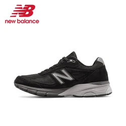 Original New Balance NB 990 V4 Classic Vintage Mesh Fabric Leather Casual Men's and Women's Running Shoes White Silver M990BK4