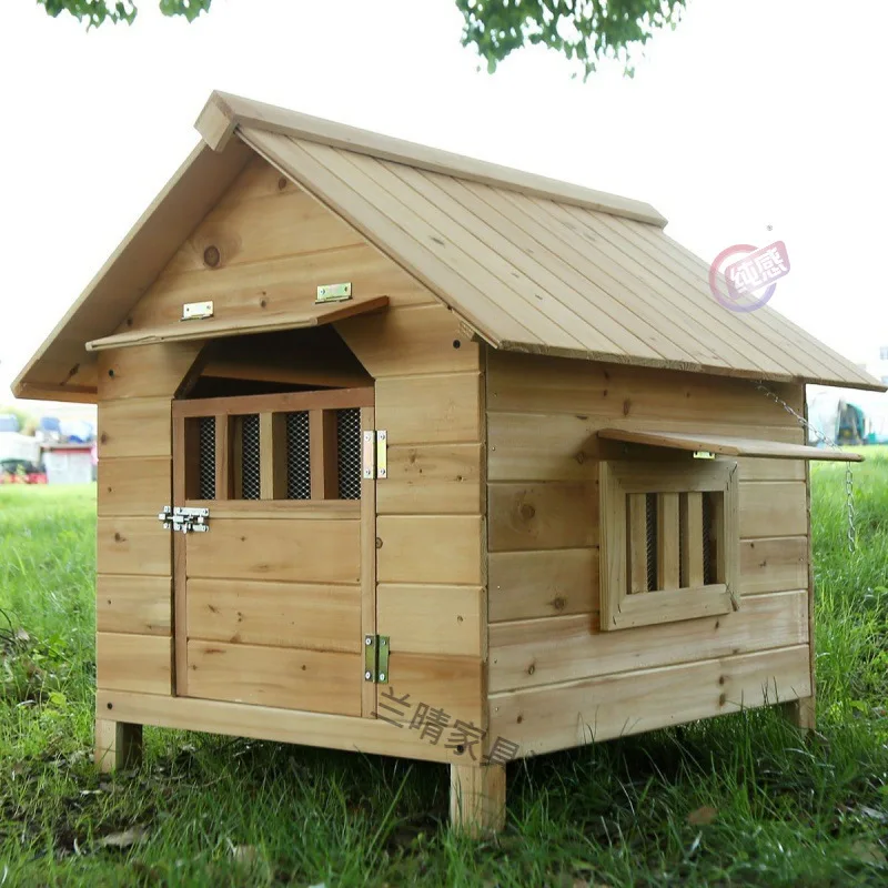 

dog house outdoor rainproof and windproof outdoor house indoor and outdoor wooden kennel dog cage four seasons