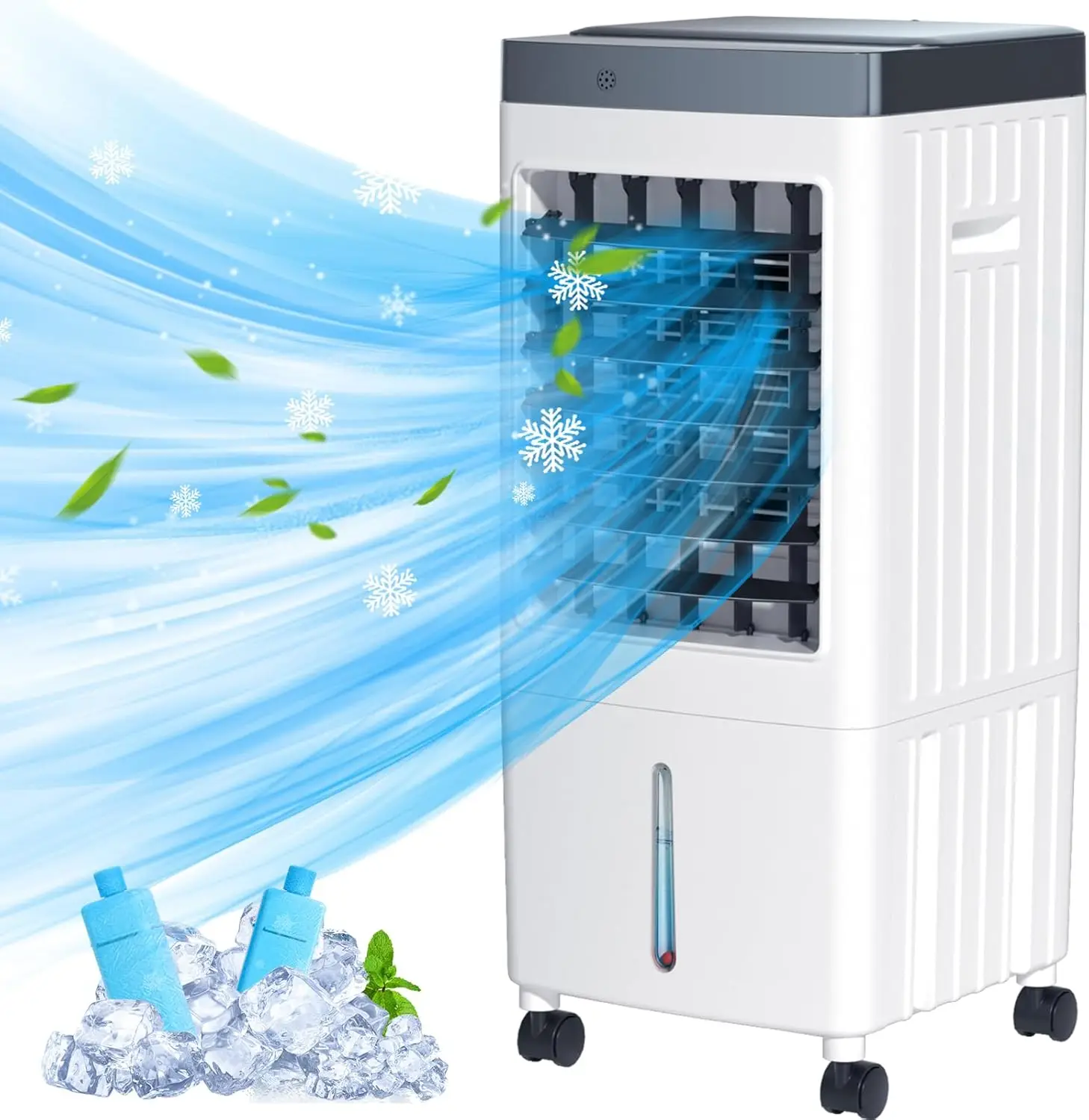 

Air Conditioners, Evaporative Air Cooler [40Hrs Lasting], ac Unit w/ 2 Gal Water Tank & 3 Speeds, Personal Air Cooler with