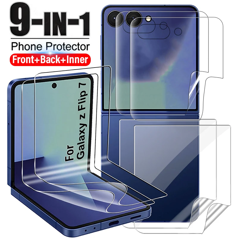For Samsung Galaxy Z Flip 7 6 5G Soft Screen Protectors Full Cover Anti Scratch Protection Hydrogel Films For Samsung Z Flip7