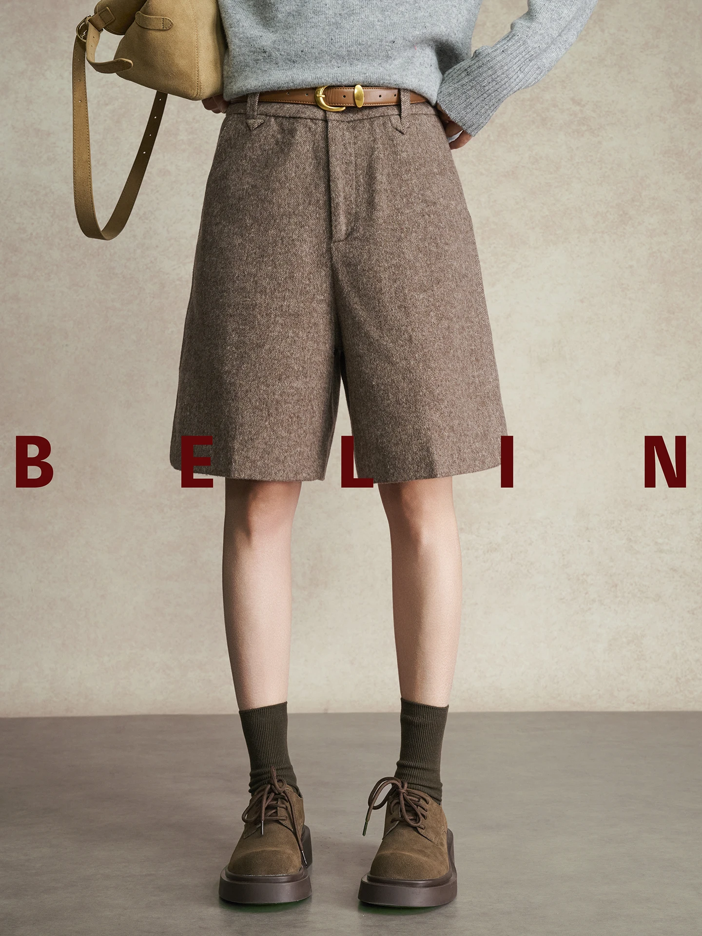 

Шерстяные брюки Belin Briti Sle с высокой талией, прямые, укороченные, удобные, для повседневной носки, женские модные брюки