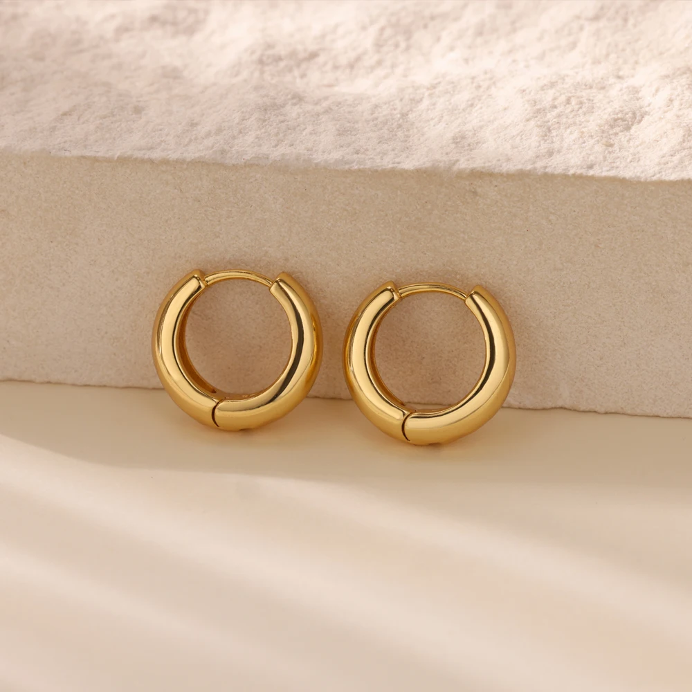 Klassische Creolen für Damen und Mädchen, Goldfarben, klobige Edelstahl-Ohrringe, 2026 Trend, neu im minimalistischen Ohrschmuck-Stil, Aretes – Detail 6