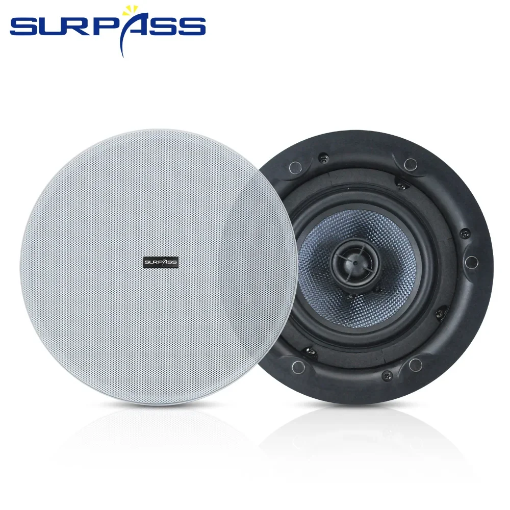 5.25 Inch Frameless Coaxial Ceiling Speaker High Quality Sound System Indoor Roof Loudspeaker with Magnetic Grill Back Cover