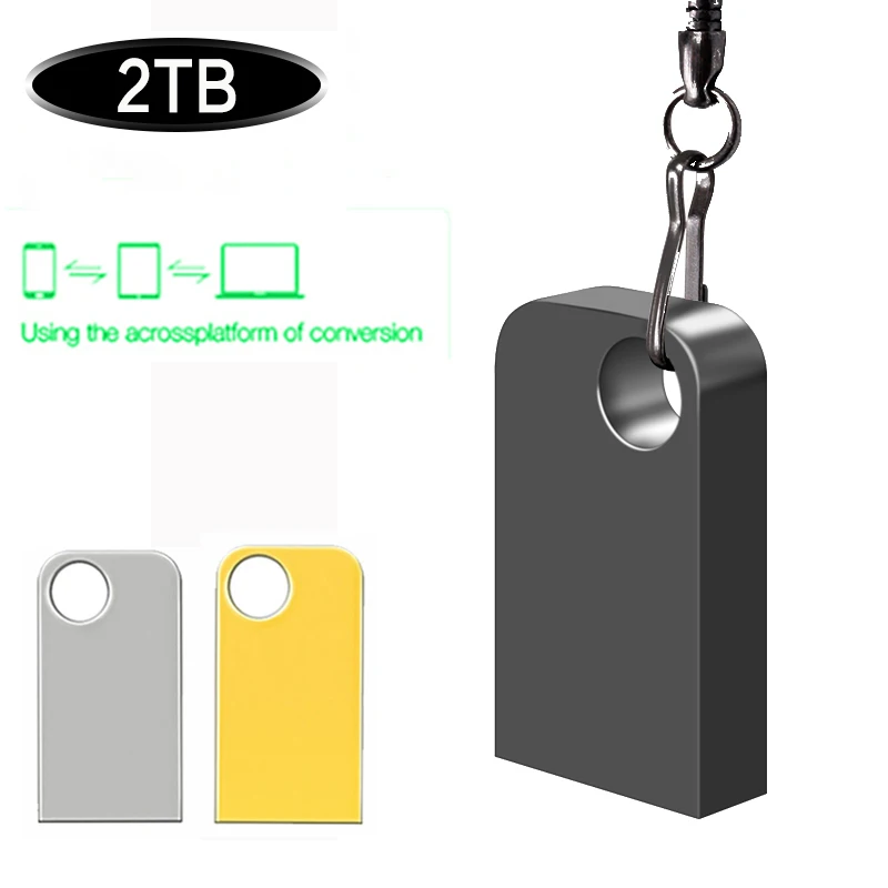 Baru usb flash drive 2TB pena drive флешка 2TB logam u disk memoria usb stick hadiah untuk Ponsel/PC/mobil/TV gratis logo