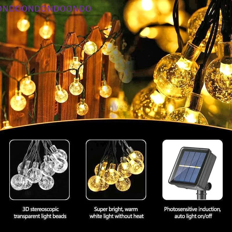 Perfect Gift Solar Christmas Crystal Ball Light Waterproof Garden Lamp for Outdoor Holiday Yard Patio Decorations