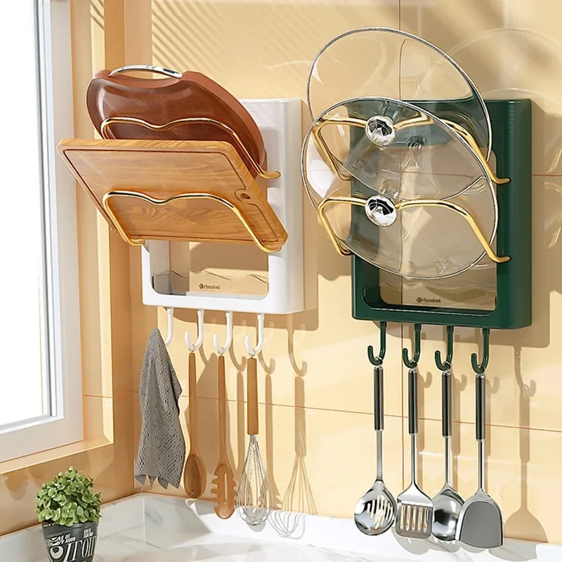 

Wall-Mounted Chopping Board Rack, Punch-Free, Kitchen Multi-Functional, Household Storage Rack, Multi-Layer Chopping