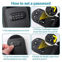 Outdoor Safe Key Lock Box Smooth Edge Large Capacity Security Keybox Suitable for Spare House Real Estate