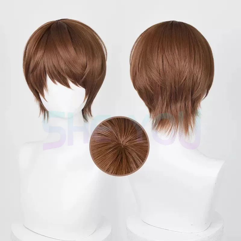 Yagami light cosplay wig 30 short dark brown wig anime cosplay wigs wigs heat resistant synthetic wigs