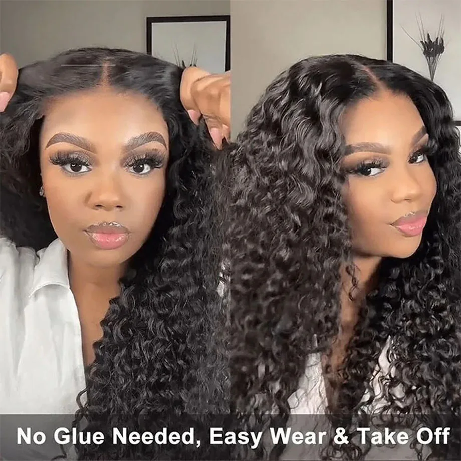 Wigs Ready To Wear Precut 5x5 HD Lace Closure Wig Curly Human Hair Wigs Deep Wave Water Wave Brazilian Wigs On Sale Cheap Choice