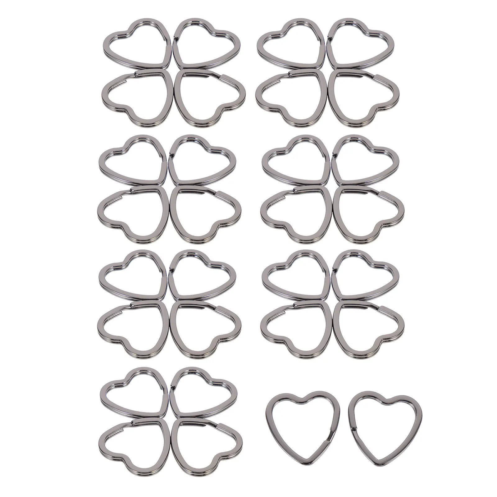 30 шт. разрезные брелоки в форме сердца, железные разъемы для ключей