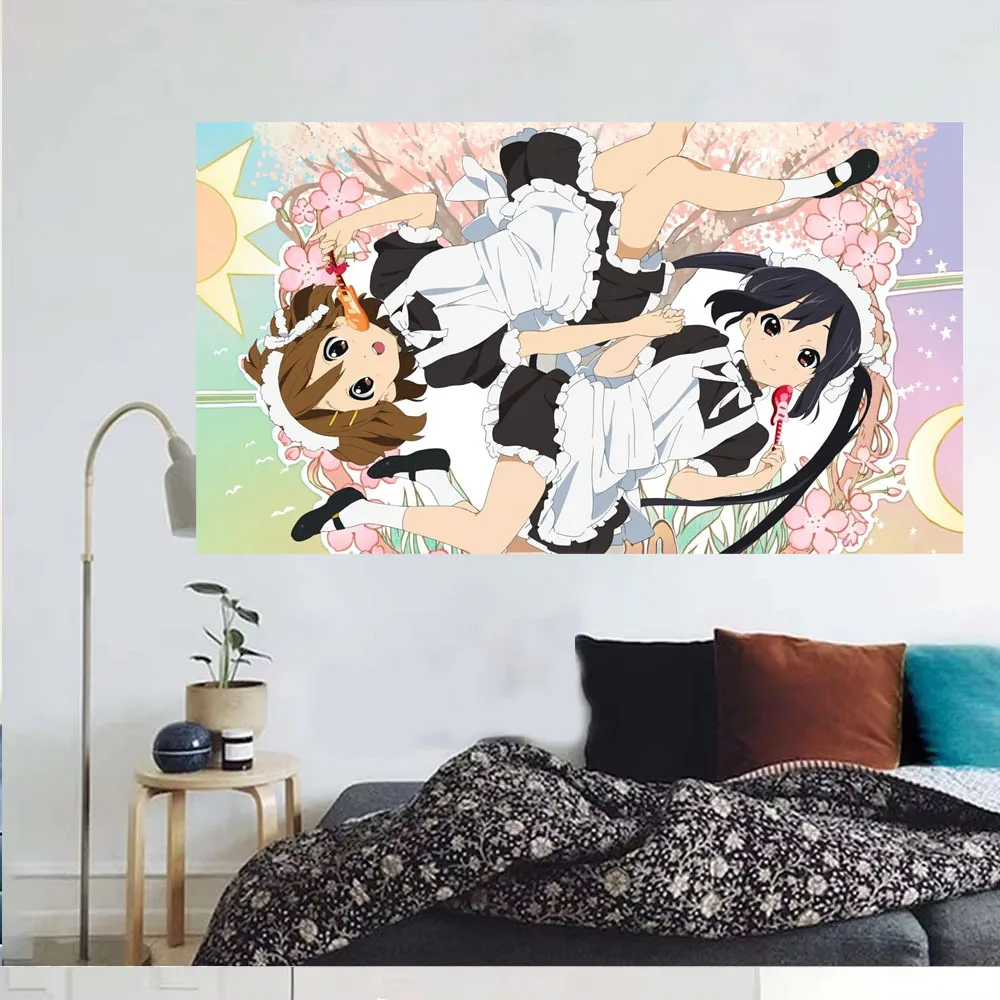 VIKAMA K-ON! Girls Tapestry Cherry Blossom Background Design Suitable For Bedroom Dormitory Private Space Aesthetic Wall Hanging
