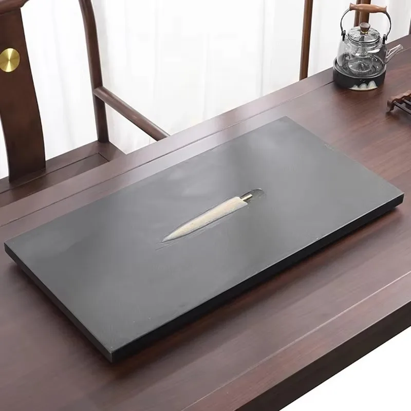 ^Black Luxury Tea Tray Stone Decorative Office Pot Chinese Kitchen Long Rectangle Tea Tray Living Room Bandejas Home Decorationg view 4