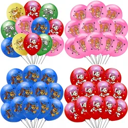 Ballons en latex Paw Patrol pour enfants, décorations de fête, Chase, Skye, Marshall, fournitures de fête d'anniversaire, jouets cadeaux, 12 pièces
