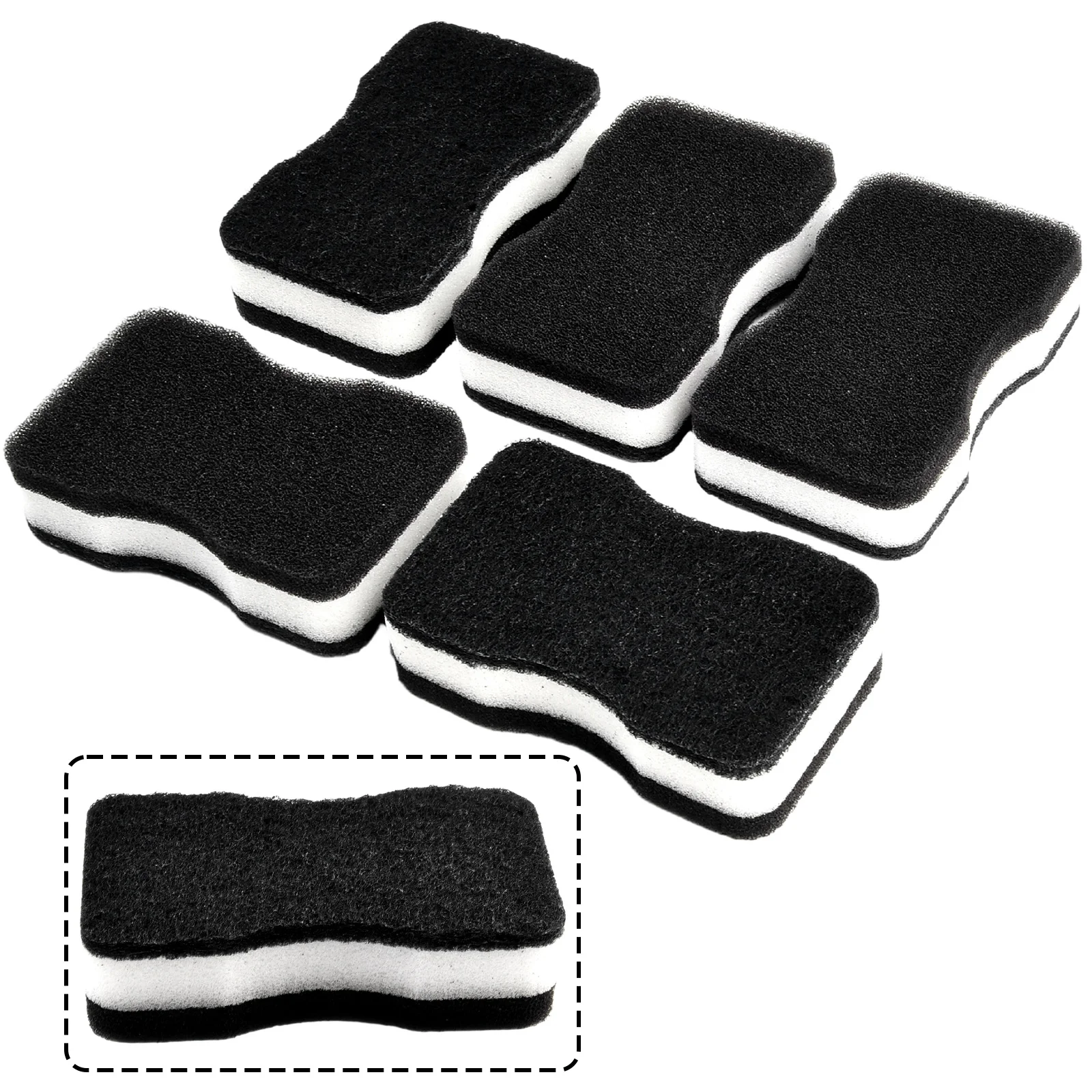 5pcs New Sponge Rub Scouring Pad Reuse Universal Versatile Wiping Tool 11x6.5x3.5cm Black Cleaning Brushes Loofah