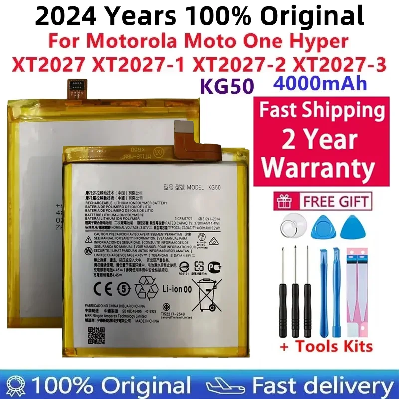 

100% Original High Quality KG50 Battery For Motorola Moto One Hyper XT2027 XT2027-1 XT2027-2 XT2027-3 Batteries + Tools kit