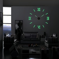 Large 3D Wall Clock Luminous Classic Wall Clocks DIY Digital Clock Wall Watches Stickers Silent Clock for Home Living Room Table