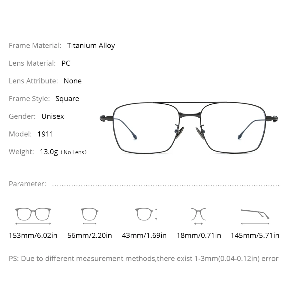 NIANZHEN النظارات الطبية التقدمية النساء قصر النظر عدسة بصرية مكافحة النظارات الزرقاء الرجال مربع النظارات سبيكة الإطار 1911 #5