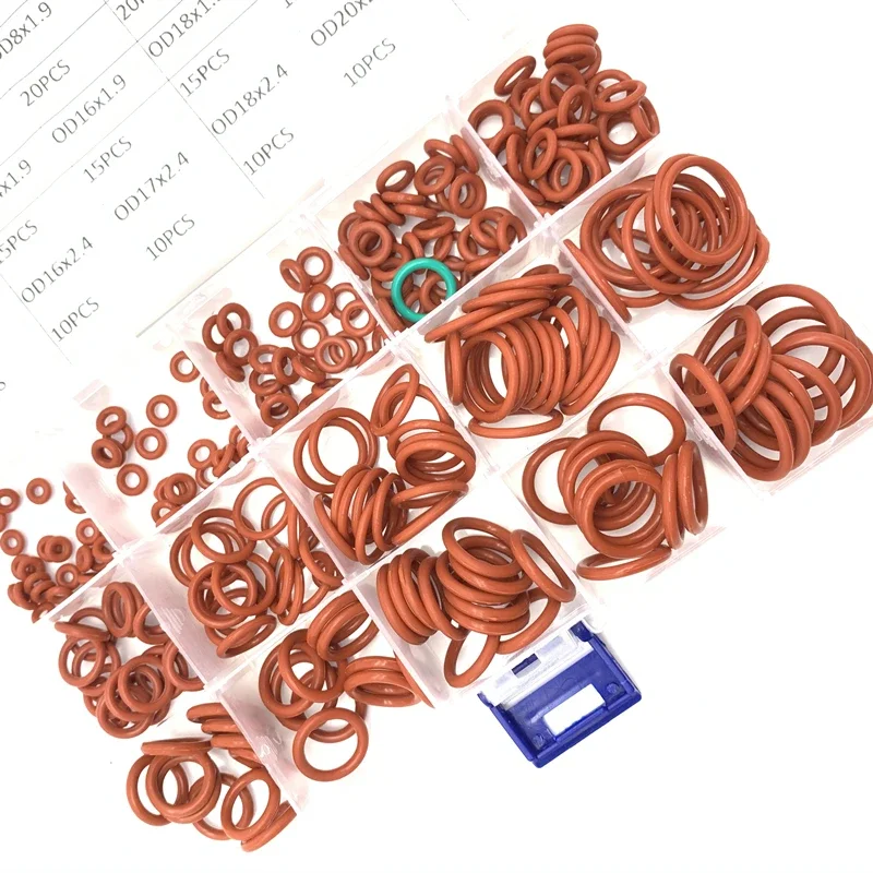 O Rings VMQ NBR 1.5/1.8/1.9/2.4/3.1mm Sealing Gaskets O-Ring Silicone Washer Rubber Oring Set Assortment Kit Set Box Ring