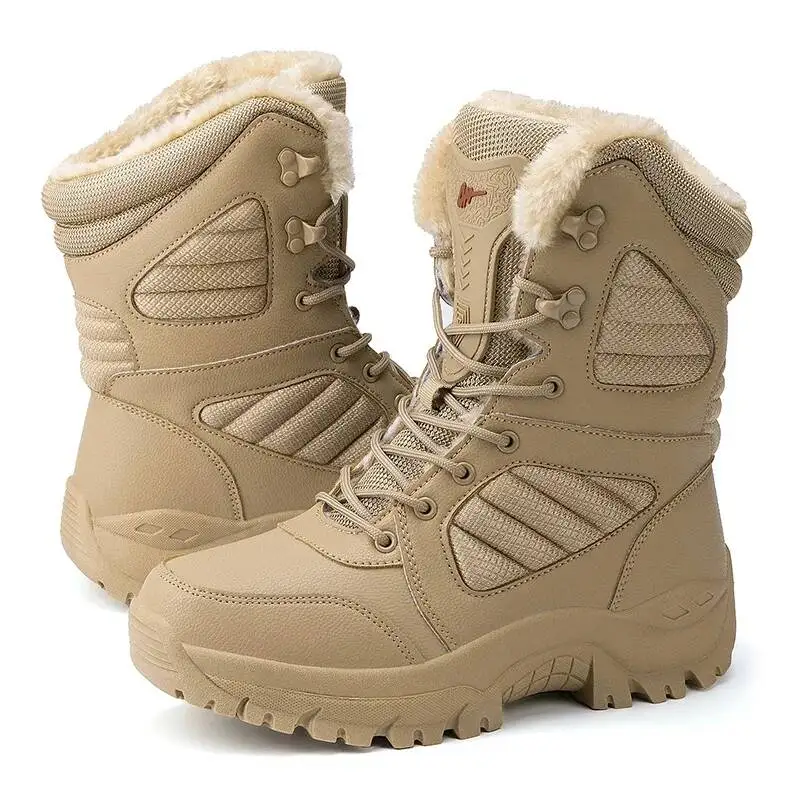 

New Warm Plush Snow High Top Plus Size Hiking Outdoor Anti-Slip Ankle Boots Men's Winter Sneakers