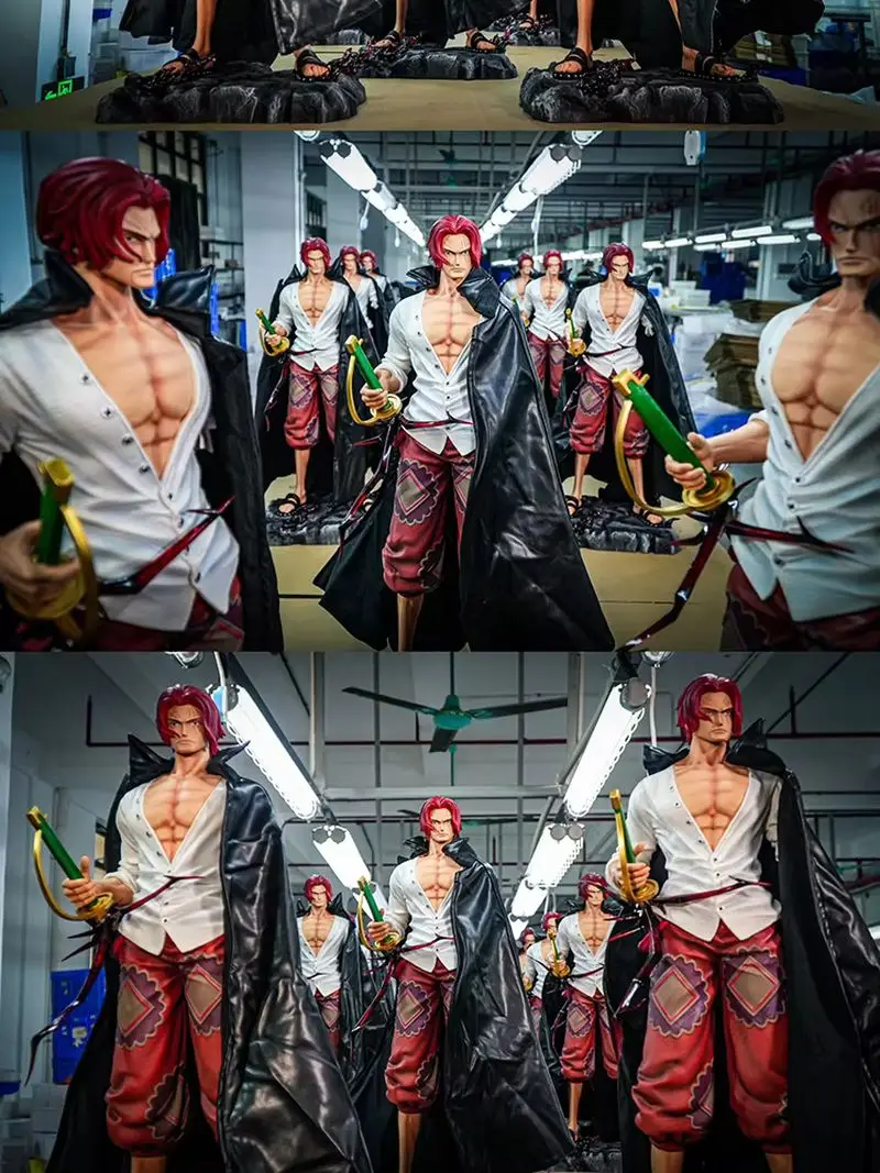 大型ワンピースアニメ赤髪のシャンクスフィギュアコレクタブルテーブルデコレーションアクショントイモデルプレイ可能ギフト日本からのファンギフト