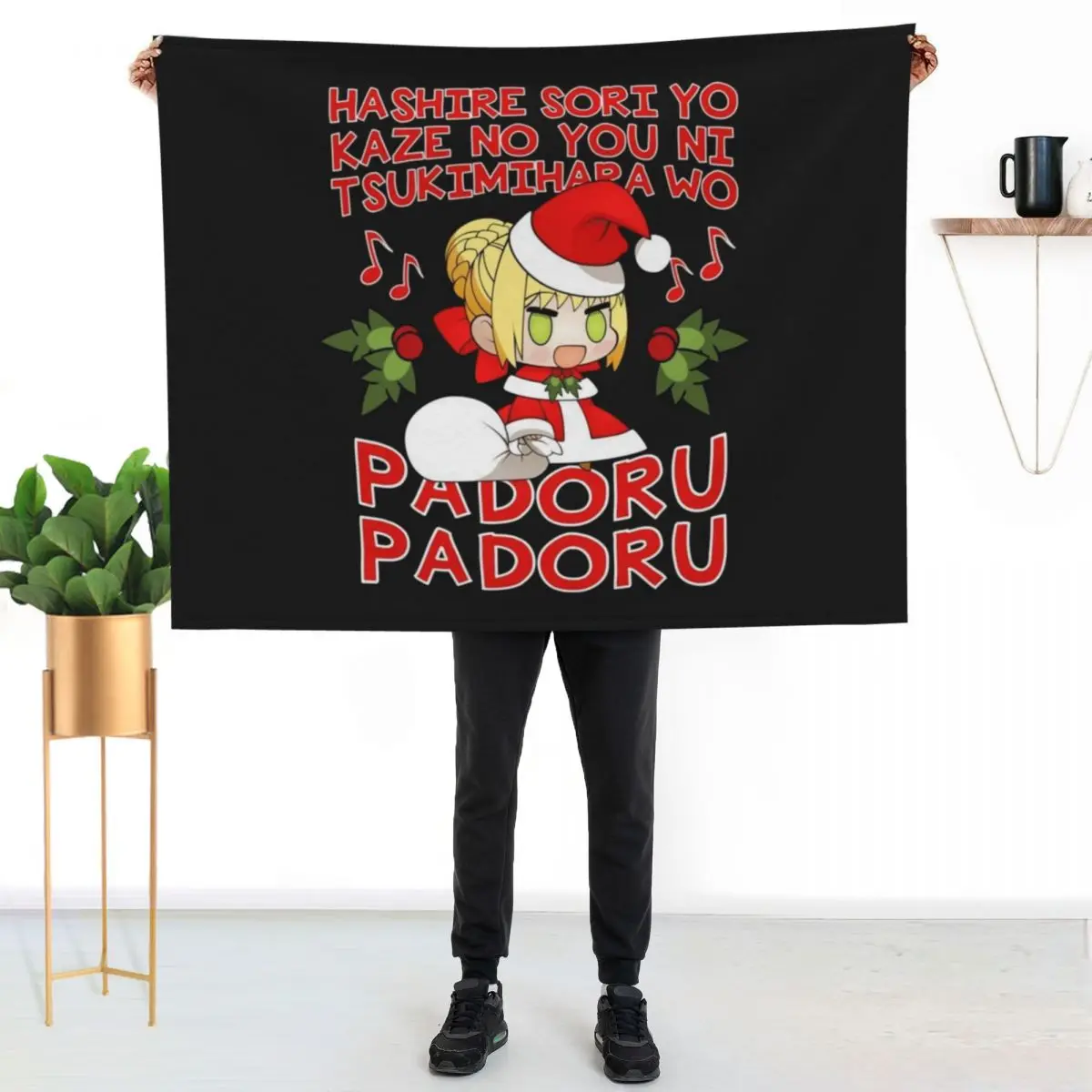 PADORU PADORU (Red Text) Essential Throw Blanket Hairy warm for winter Weighted Loose Luxury Brand heavy to sleep Blankets