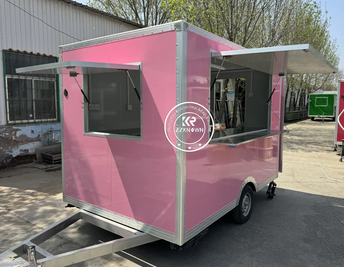 

Mobile Kitchen Food Truck Fully Equipped Cart Ice Cream Pizza Kiosk Fast Food Trailer Truck Customized Street Snack Coffee Cart