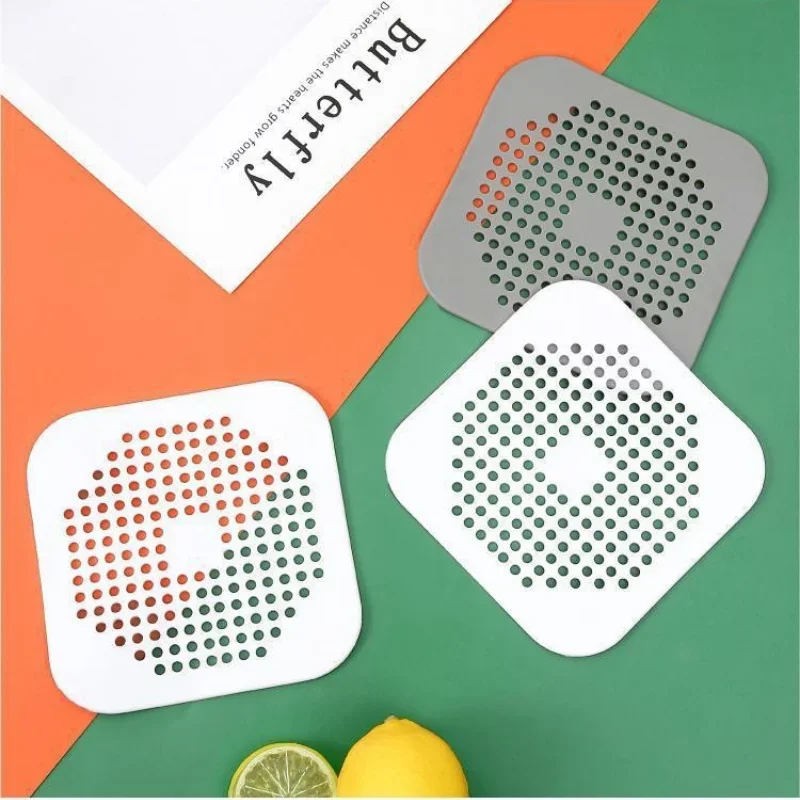 Square Deodorant Silicone Pad Floor Drain Filter Toilet Anti-odor Deodorant Plug Kitchen Sewer Anti-blocking Artifact