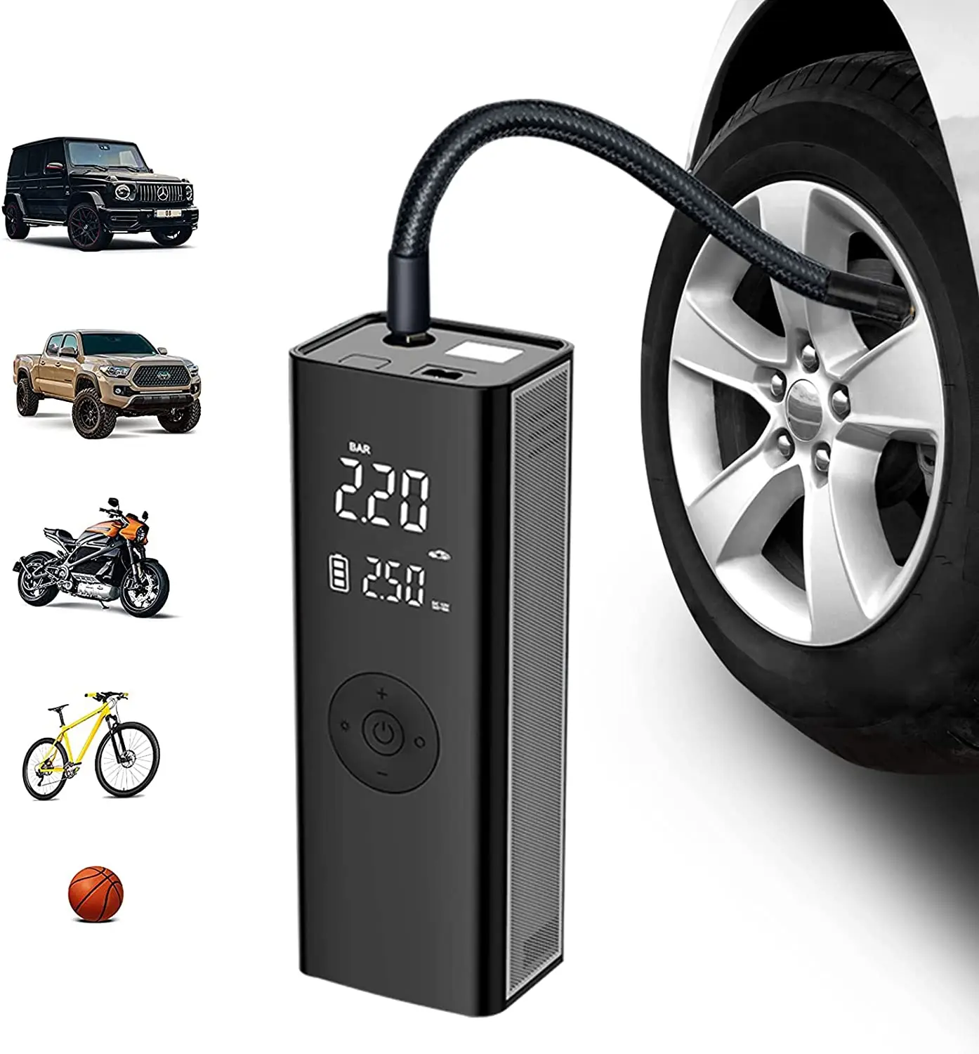 Smart Touch Tyre Inflator Electric Portable 12V Air Compressor Pump Car Motorcycle Mini Wireless Portable Tire Inflator